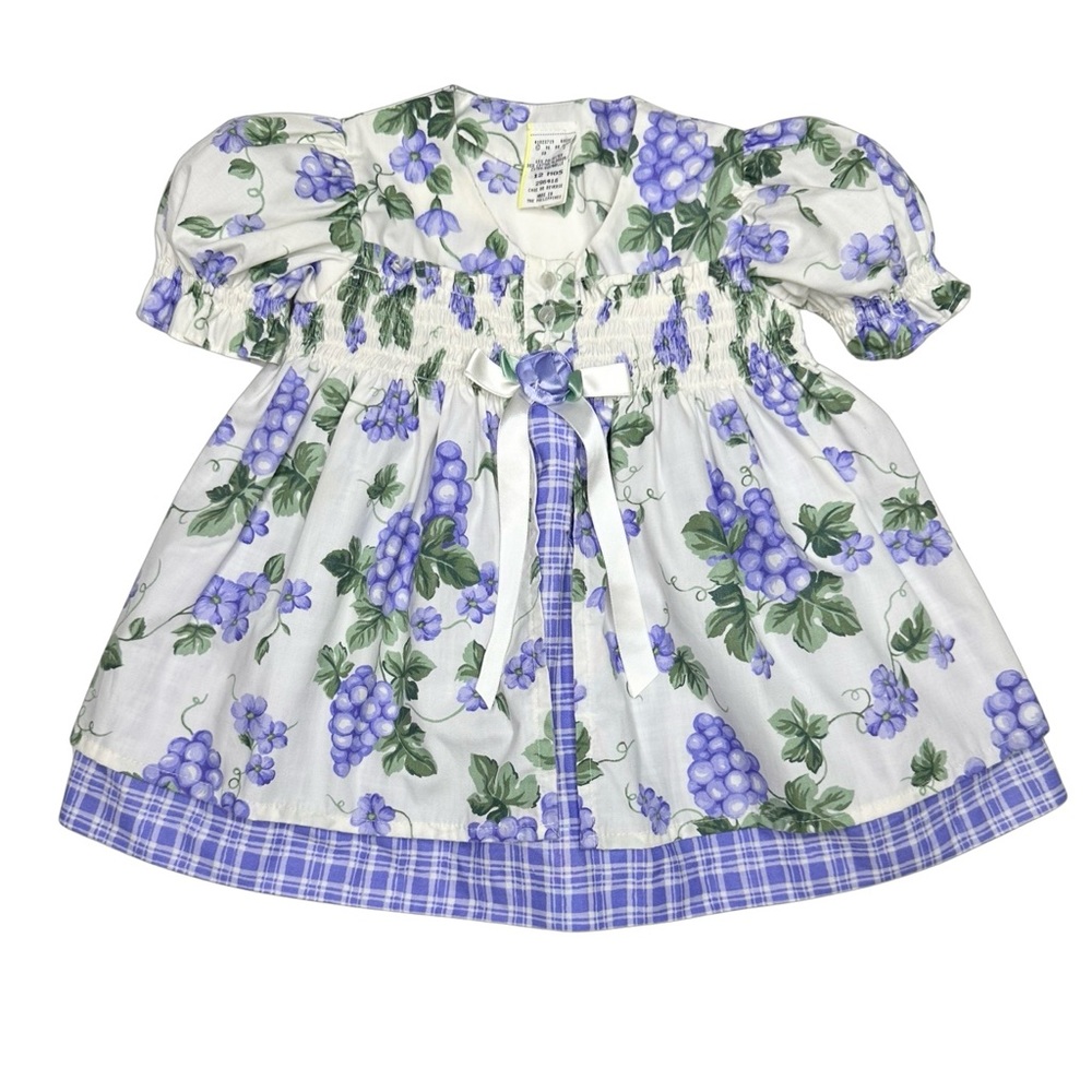 Vintage Grape Floral Cottage Core Tea Party Dress